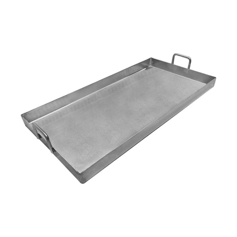 Stainless Steel Double Griddle Plancha Grill Pan With 4 Sided Wall 32&