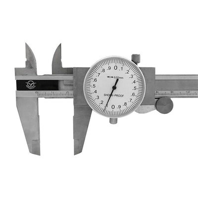 Stainless Steel Metric Dial Caliper 150mm/ 0.02mm Precision Graduation Shockproof