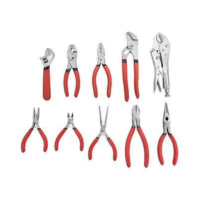 Steel Pliers Set 10 Pc Non-Slip Grip Handles Pliers Tool