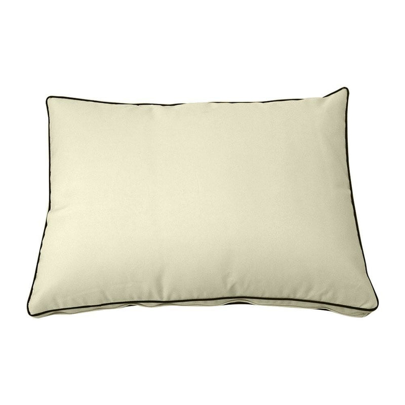 Model-1 -  AD005 Crib Contrast Pipe Trim Bolster & Back Pillow Cushion Outdoor SLIP COVER ONLY
