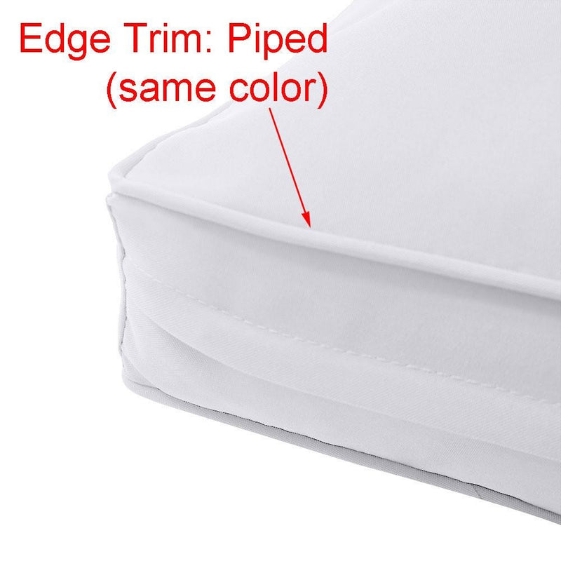 Model-1 -  AD104 Full Pipe Trim Bolster & Back Pillow Cushion Outdoor SLIP COVER ONLY