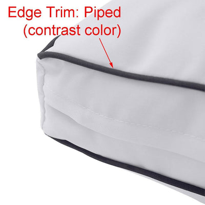 Model-1 - AD001 Queen Contrast Pipe Trim Bolster & Back Pillow Cushion Outdoor SLIP COVER ONLY