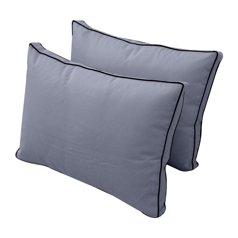 Model-1 - AD001 Queen Contrast Pipe Trim Bolster & Back Pillow Cushion Outdoor SLIP COVER ONLY