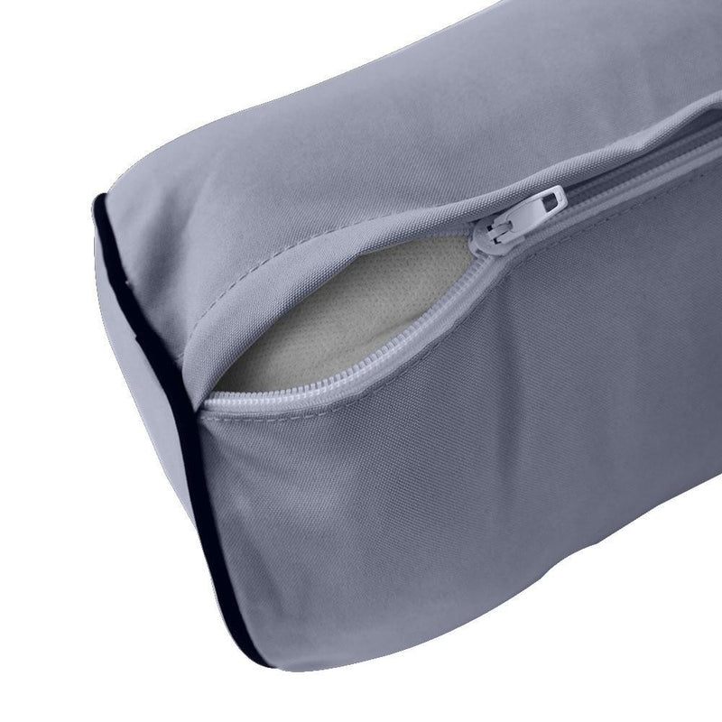 Model-1 - AD001 Twin Contrast Pipe Trim Bolster & Back Pillow Cushion Outdoor SLIP COVER ONLY