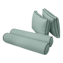 Model-1 - AD002 Twin Contrast Pipe Trim Bolster & Back Pillow Cushion Outdoor SLIP COVER ONLY