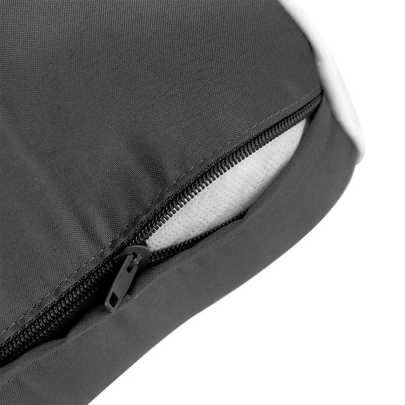 Model-1 - AD003 Crib Contrast Pipe Trim Bolster & Back Pillow Cushion Outdoor SLIP COVER ONLY
