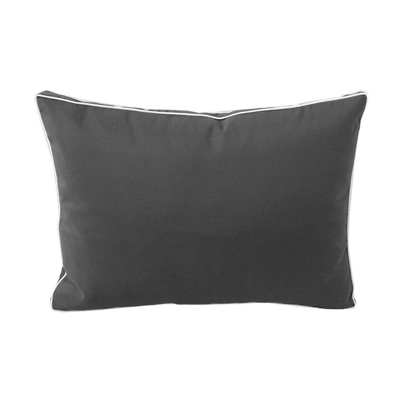 Model-1 - AD003 Queen Contrast Pipe Trim Bolster & Back Pillow Cushion Outdoor SLIP COVER ONLY