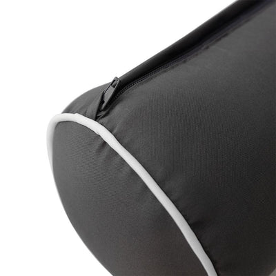 Model-1 - AD003 Twin Contrast Pipe Trim Bolster & Back Pillow Cushion Outdoor SLIP COVER ONLY