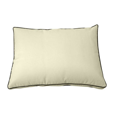 Model-1 - AD005 Queen Contrast Pipe Trim Bolster & Back Pillow Cushion Outdoor SLIP COVER ONLY