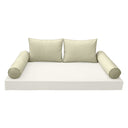 Model-1 - AD005 Queen Pipe Trim Bolster & Back Pillow Cushion Outdoor SLIP COVER ONLY