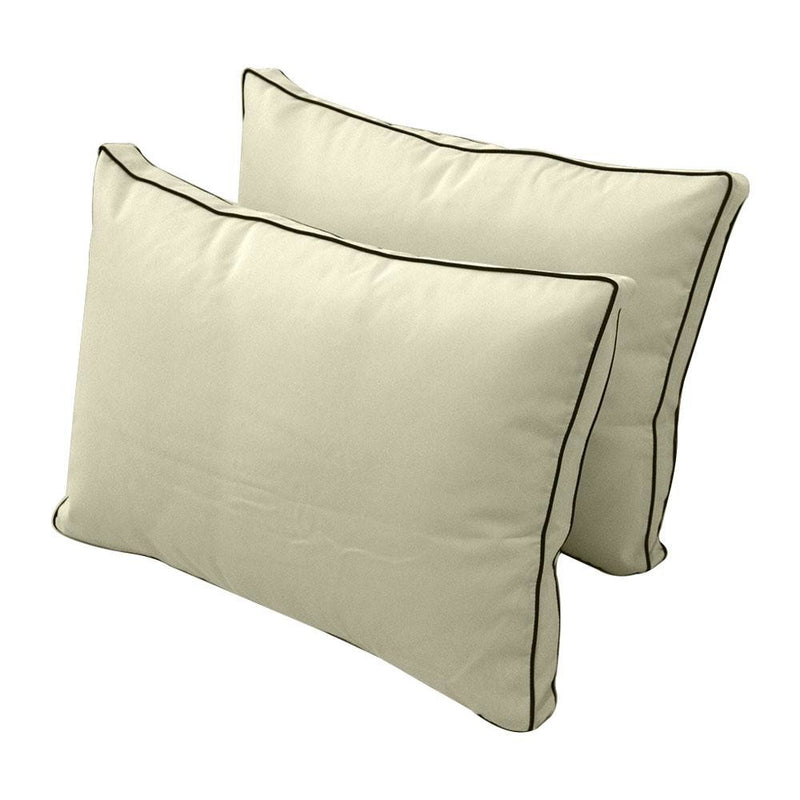 Model-1 - AD005 Twin Contrast Pipe Trim Bolster & Back Pillow Cushion Outdoor SLIP COVER ONLY