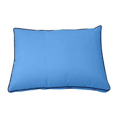 Model-1 - AD102 Queen Contrast Pipe Trim Bolster & Back Pillow Cushion Outdoor SLIP COVER ONLY