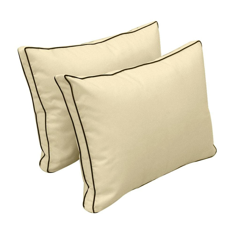 Model-1 - AD103 Crib Contrast Pipe Trim Bolster & Back Pillow Cushion Outdoor SLIP COVER ONLY
