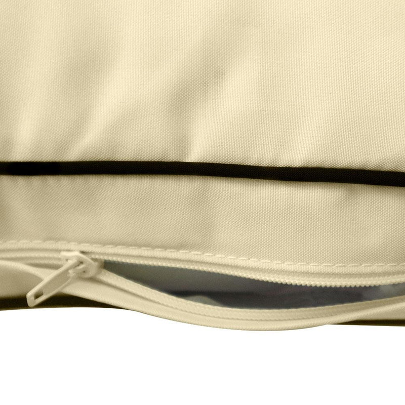 Model-1 - AD103 Full Contrast Pipe Trim Bolster & Back Pillow Cushion Outdoor SLIP COVER ONLY