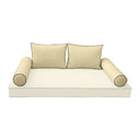 Model-1 - AD103 Queen Contrast Pipe Trim Bolster & Back Pillow Cushion Outdoor SLIP COVER ONLY