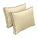 Model-1 - AD103 Queen Contrast Pipe Trim Bolster & Back Pillow Cushion Outdoor SLIP COVER ONLY