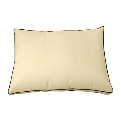 Model-1 - AD103 Queen Contrast Pipe Trim Bolster & Back Pillow Cushion Outdoor SLIP COVER ONLY