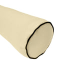Model-1 - AD103 Queen Contrast Pipe Trim Bolster & Back Pillow Cushion Outdoor SLIP COVER ONLY
