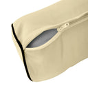 Model-1 - AD103 Queen Contrast Pipe Trim Bolster & Back Pillow Cushion Outdoor SLIP COVER ONLY