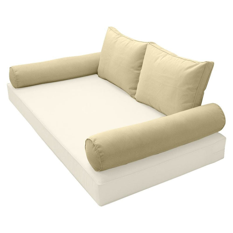 Model-1 - AD103Full Pipe Trim Bolster & Back Pillow Cushion Outdoor SLIP COVER ONLY
