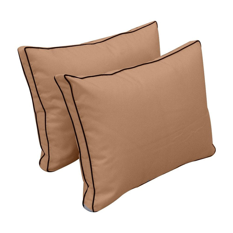 Model-1 - AD104 Full Contrast Pipe Trim Bolster & Back Pillow Cushion Outdoor SLIP COVER ONLY