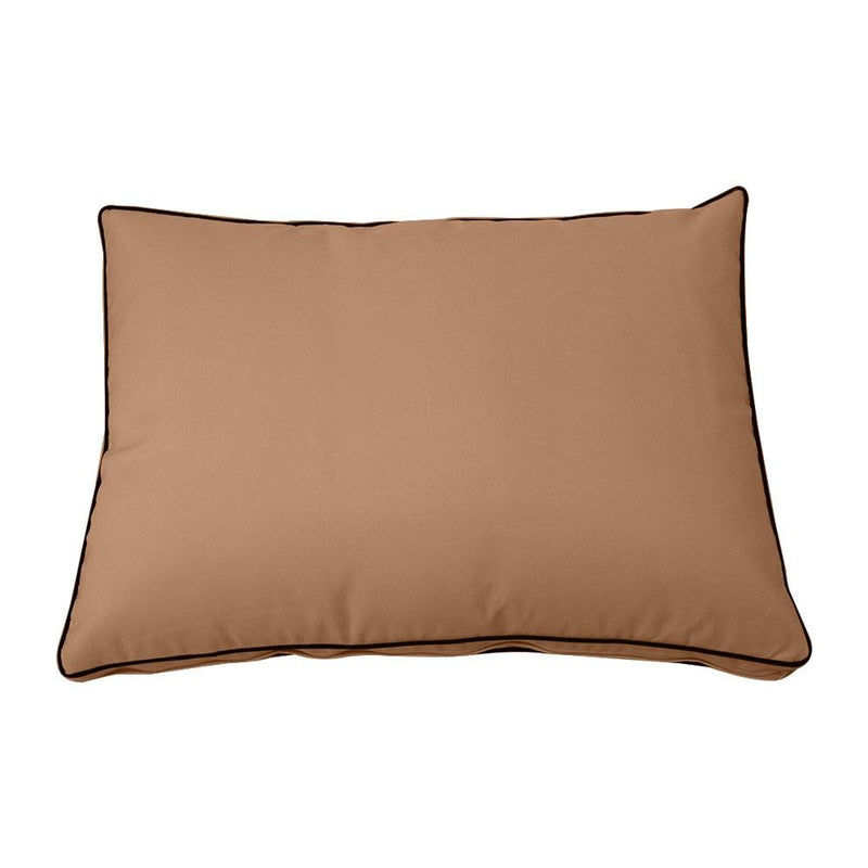 Model-1 - AD104 Full Contrast Pipe Trim Bolster & Back Pillow Cushion Outdoor SLIP COVER ONLY