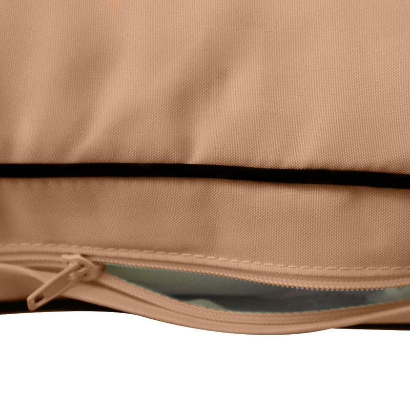 Model-1 - AD104 Full Contrast Pipe Trim Bolster & Back Pillow Cushion Outdoor SLIP COVER ONLY