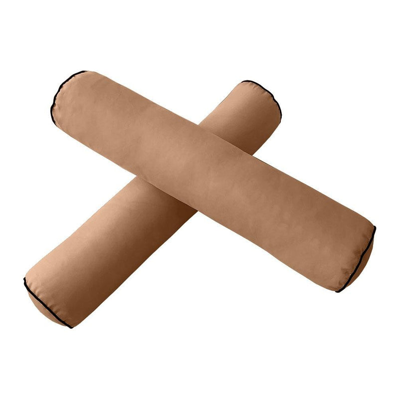 Model-1 - AD104 Full Contrast Pipe Trim Bolster & Back Pillow Cushion Outdoor SLIP COVER ONLY