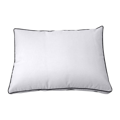 Model-1 - AD105 Queen Contrast Pipe Trim Bolster & Back Pillow Cushion Outdoor SLIP COVER ONLY