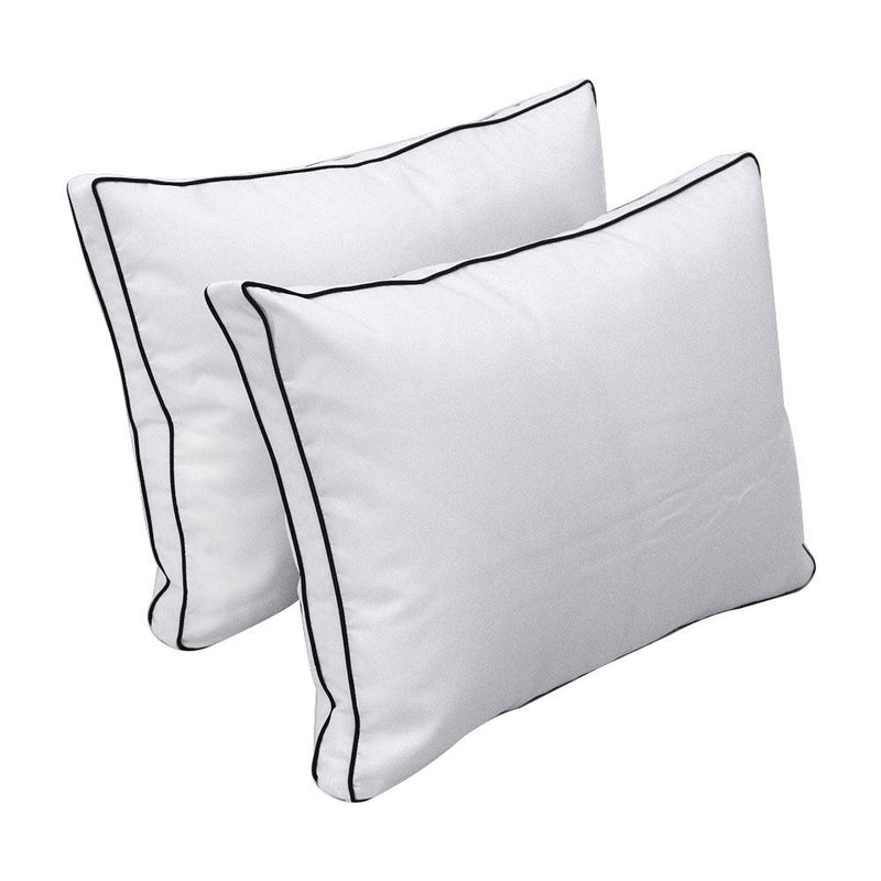Model-1 - AD105 Twin Contrast Pipe Trim Bolster & Back Pillow Cushion Outdoor SLIP COVER ONLY