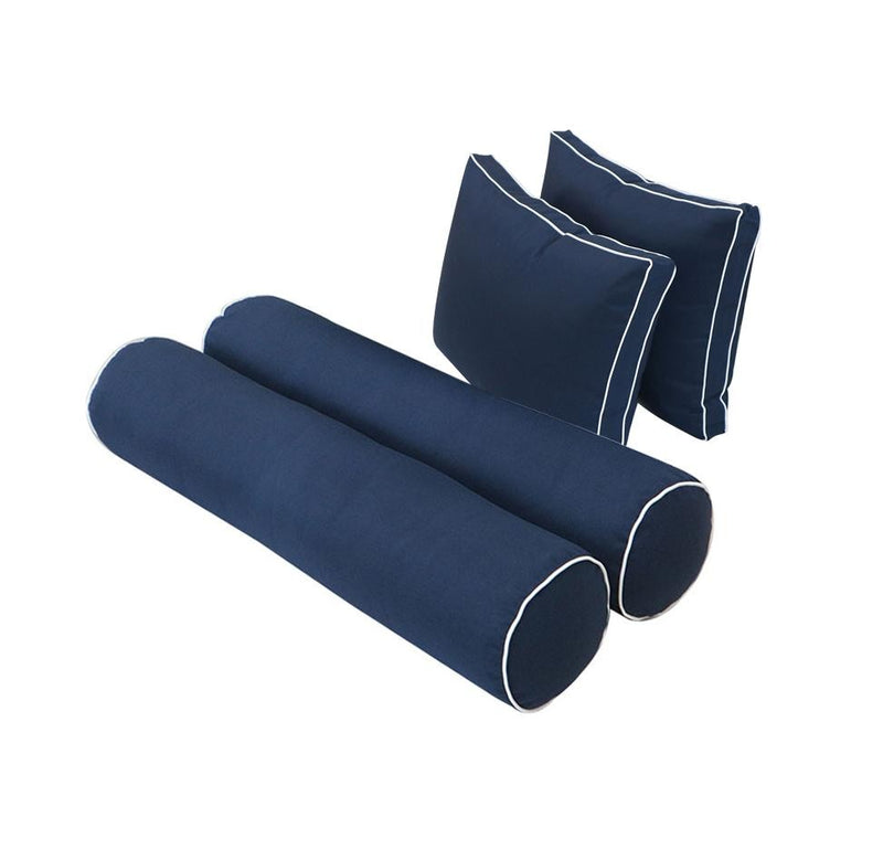 Model-1 5PC Contrast Pipe Outdoor Daybed Mattress Bolster Pillow Fitted Sheet Cover Only-Crib Size AD101