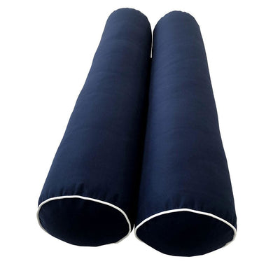 Model-1 5PC Contrast Pipe Outdoor Daybed Mattress Bolster Pillow Fitted Sheet Cover Only-Crib Size AD101