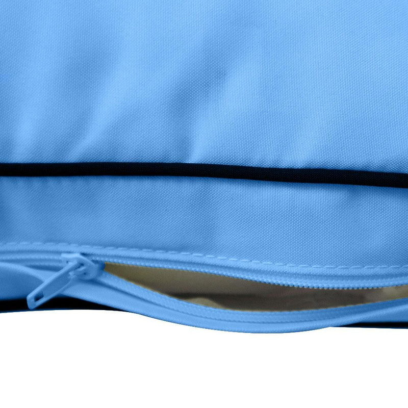 Model-1 5PC Contrast Pipe Outdoor Daybed Mattress Bolster Pillow Fitted Sheet Cover Only-Crib Size AD102