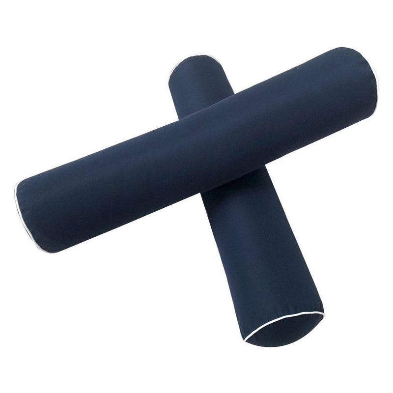 Model-1 5PC Contrast Pipe Outdoor Daybed Mattress Bolster Pillow Fitted Sheet Cover Only-Full Size AD101