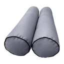 Model-1 5PC Contrast Pipe Outdoor Daybed Mattress Bolster Pillow Fitted Sheet Cover Only-Queen Size AD001