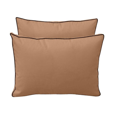 Model-1 AD104 Queen Size 5PC Contrast Pipe Outdoor Daybed Mattress Cushion Bolster Pillow Complete Set
