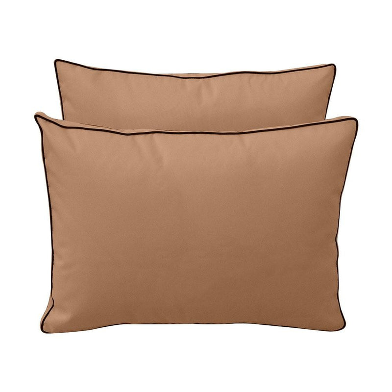 Model-1 AD104 Queen Size 5PC Contrast Pipe Outdoor Daybed Mattress Cushion Bolster Pillow Complete Set