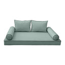 Model-1 AD002 Twin Size 5PC Contrast Pipe Outdoor Daybed Mattress Cushion Bolster Pillow Complete Set