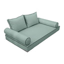 Model-1 AD002 Twin Size 5PC Contrast Pipe Outdoor Daybed Mattress Cushion Bolster Pillow Complete Set