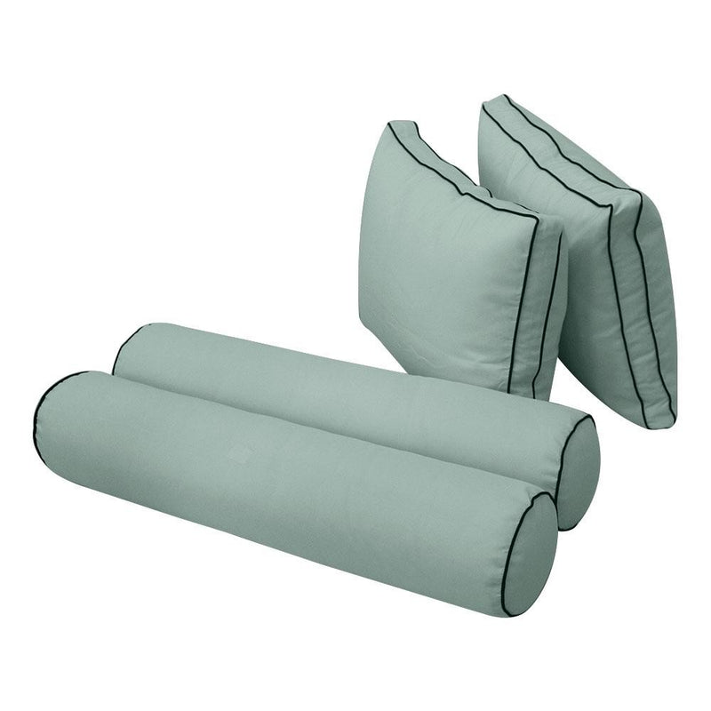 Model-1 AD002 Twin Size 5PC Contrast Pipe Outdoor Daybed Mattress Cushion Bolster Pillow Complete Set