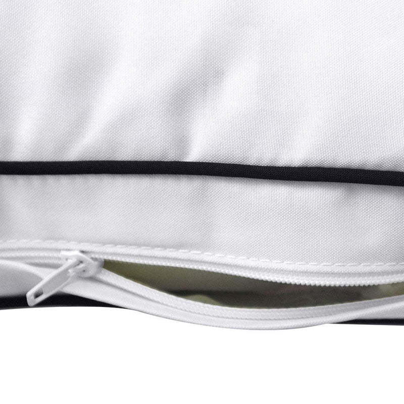 Model-1 AD105 Twin-XL Size 5PC Contrast Pipe Outdoor Daybed Mattress Cushion Bolster Pillow Complete Set