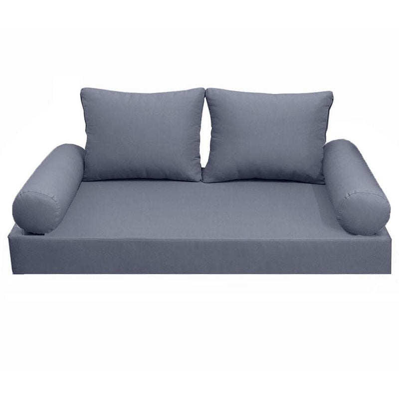 Model-1 AD001 Twin-XL Size 5PC Knife Edge Outdoor Daybed Mattress Cushion Bolster Pillow Complete Set