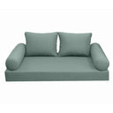 Model-1 AD002 Twin-XL Size 5PC Knife Edge Outdoor Daybed Mattress Cushion Bolster Pillow Complete Set