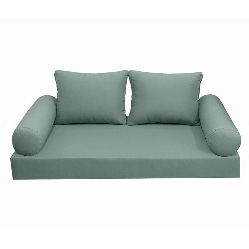 Model-1 AD002 Twin-XL Size 5PC Knife Edge Outdoor Daybed Mattress Cushion Bolster Pillow Complete Set