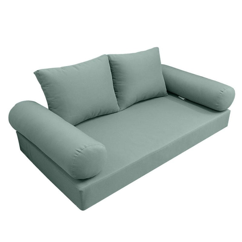Model-1 AD002 Twin-XL Size 5PC Knife Edge Outdoor Daybed Mattress Cushion Bolster Pillow Complete Set