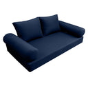 Model-1 AD101 Twin-XL Size 5PC Knife Edge Outdoor Daybed Mattress Cushion Bolster Pillow Complete Set