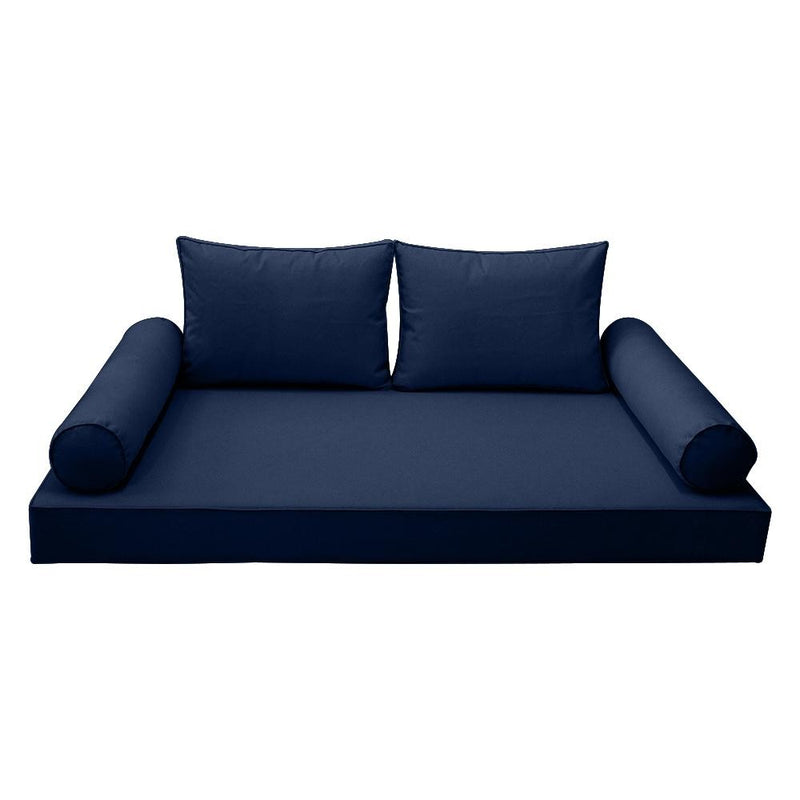 Model-1 5PC Pipe Outdoor Daybed Mattress Bolster Pillow Fitted Sheet Cover Only - Queen Size AD101