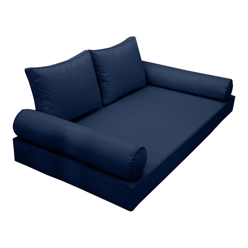 Model-1 5PC Pipe Outdoor Daybed Mattress Bolster Pillow Fitted Sheet Cover Only - Queen Size AD101