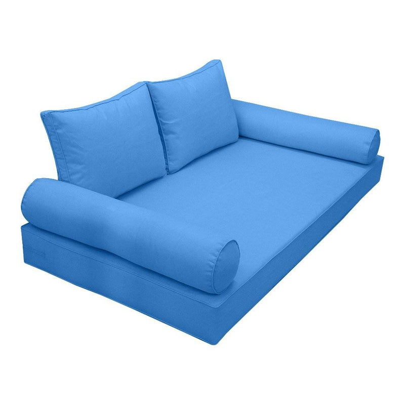 Model-1 5PC Pipe Outdoor Daybed Mattress Bolster Pillow Fitted Sheet Cover Only - Queen Size AD102