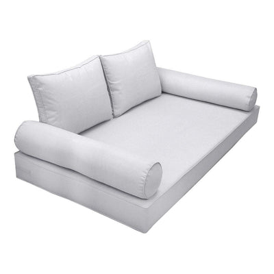 Model-1 AD105 Crib Size 5PC Pipe Trim Outdoor Daybed Mattress Cushion Bolster Pillow Complete Set